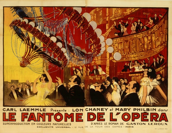 Affiche pour Le Fantôme de l'Opéra, film de R. Julian Vaillant, affichiste,1925 