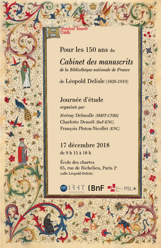 Affiche « Les 150 ans du Cabinet des manuscrits de la Bibliothèque nationale »