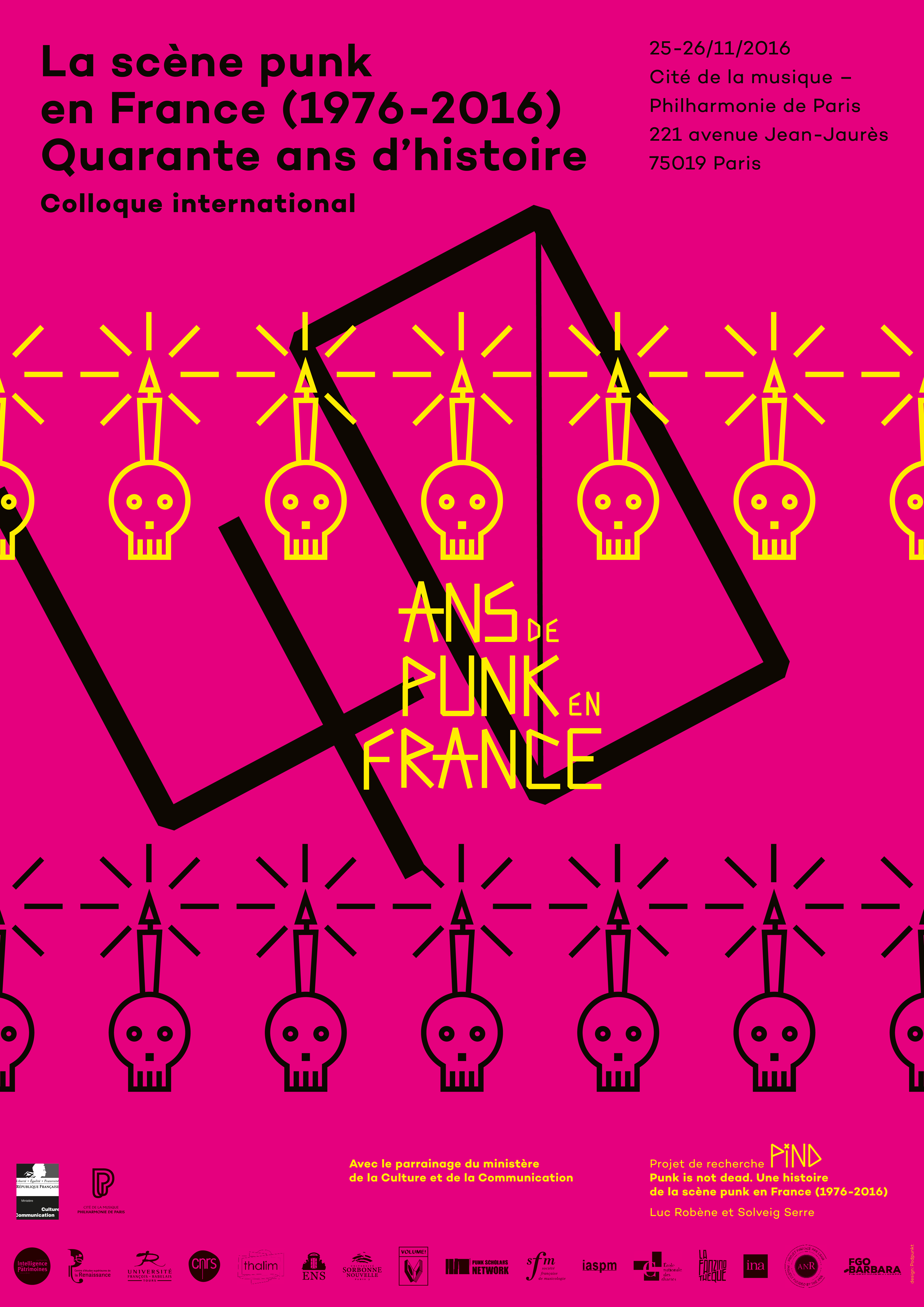 Affiche de la journée « La scène punk en France (1976-2016). Quarante ans d’histoire »