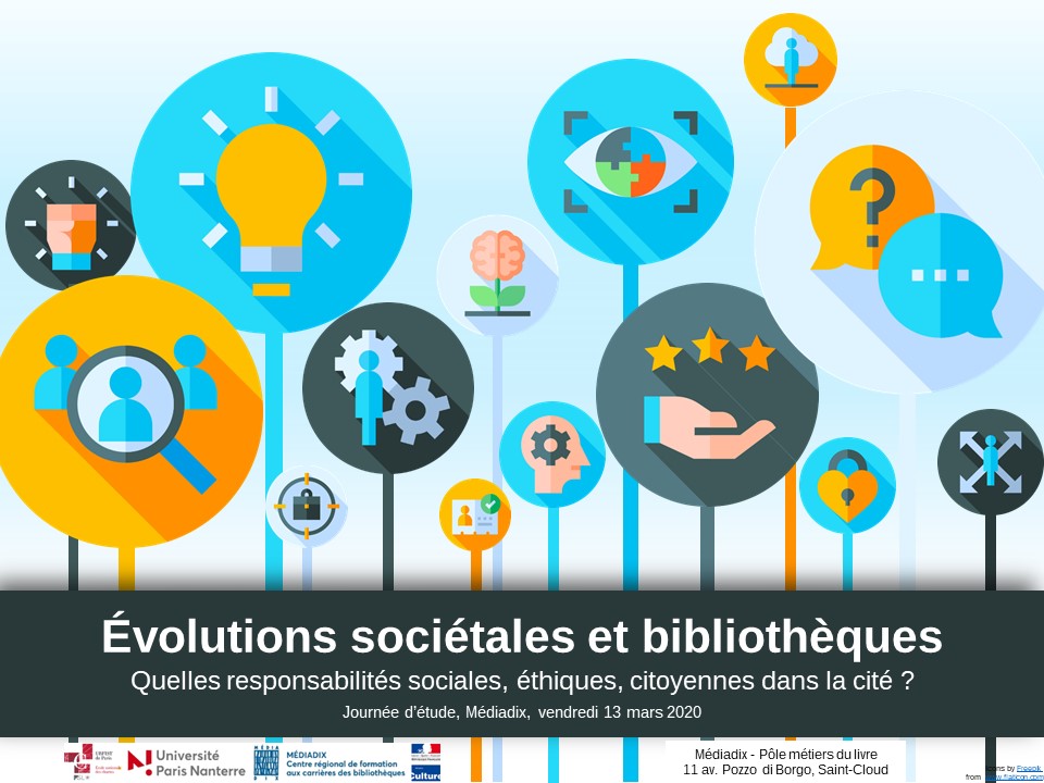 Évolutions sociétales et bibliothèques. Quelles responsabilités sociales, éthiques, citoyennes dans la cité ?