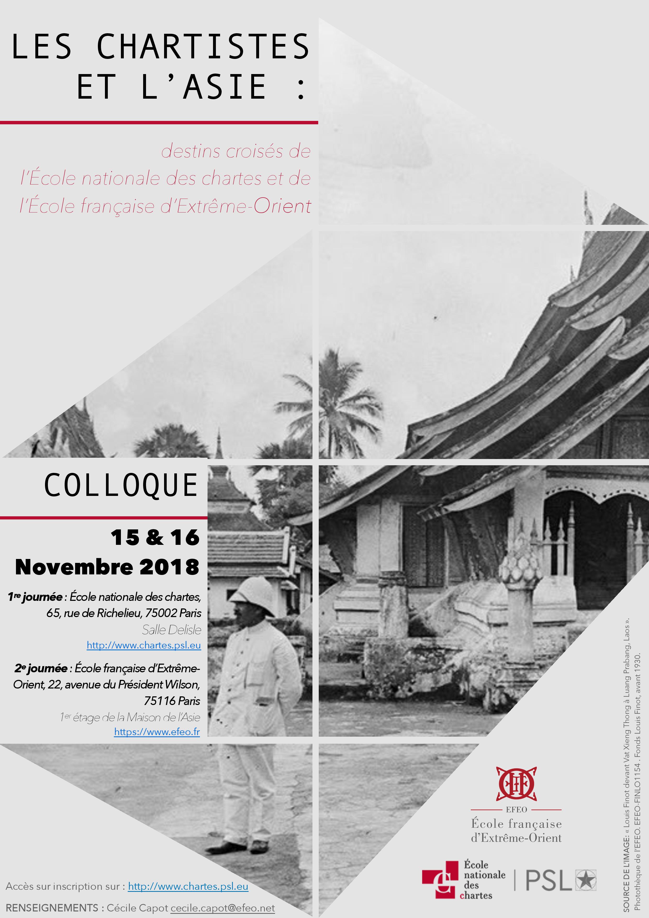 Affiche colloque « Les chartistes et l'Asie »