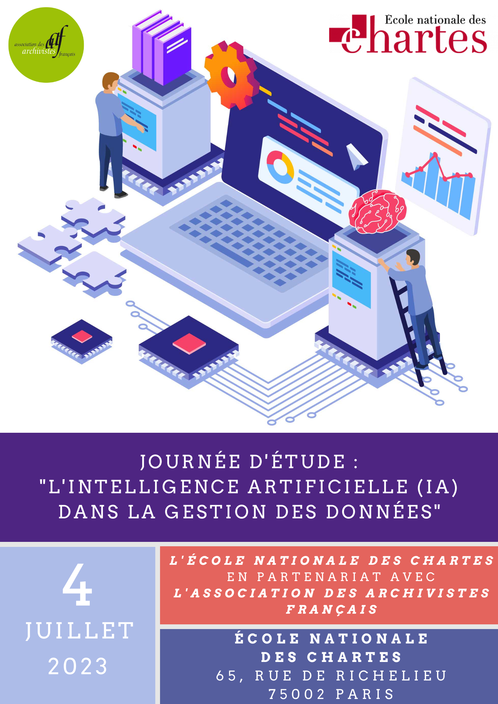 Affiche de la journée « L’intelligence artificielle dans la gestion des données »