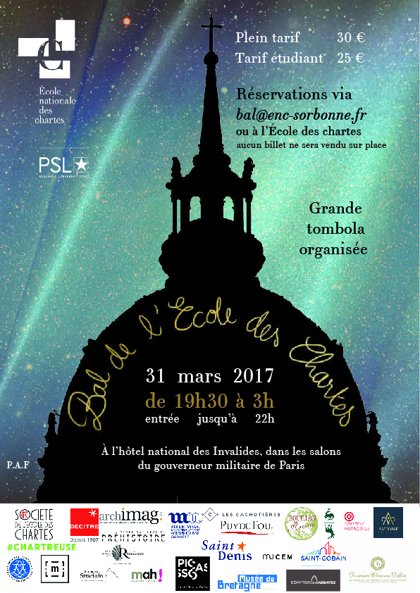 Affiche du bal 2017 de l’École des chartes