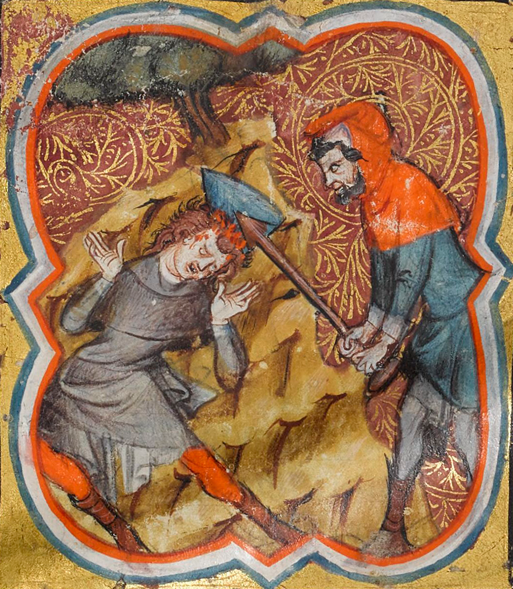 Meurtre d'Abel (Français 161, f. 12) Bible historiale complétée Moyenne, Paris, 1350-1375 