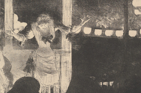 Mlle Bécat au Café des Ambassadeurs, lithographie, Edgar Degas (Paris, 1877–78)