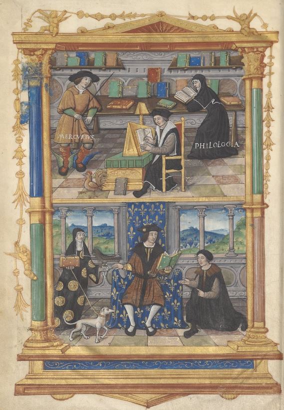 Miniature, De l'institution du prince, Guillaume Budé (c. 1519) 