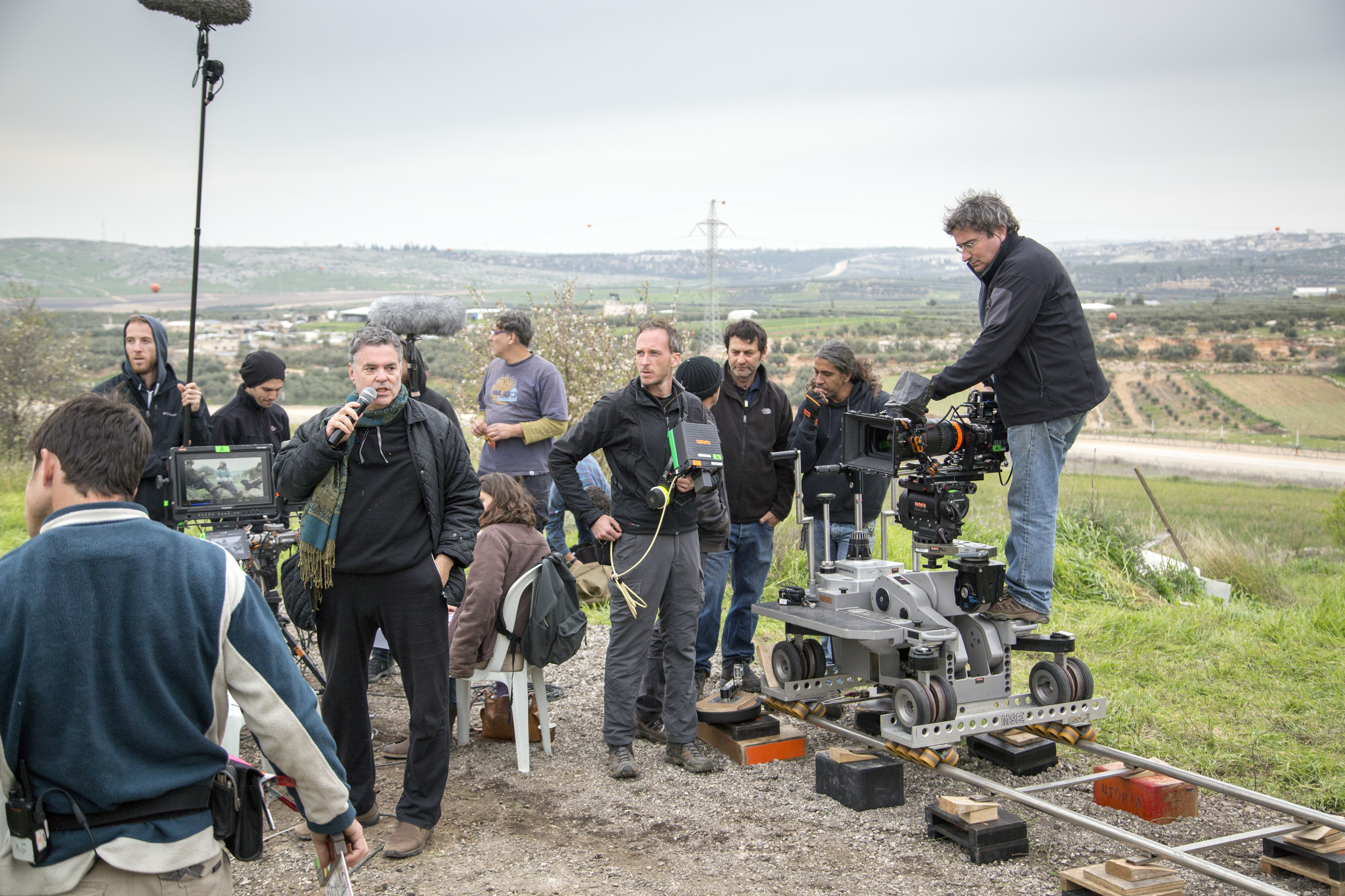 Tournage du film Rabin, the Last Day (2015), du cinéaste Amos Gitaï 