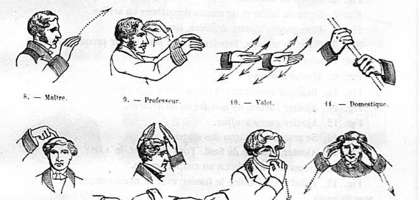 Iconographie des signes faisant partie de « l'Enseignement primaire des sourds-muets »... Par Pélissier, P. (professeur à l'Institut national des sourds-muets). (Paris), 1856 