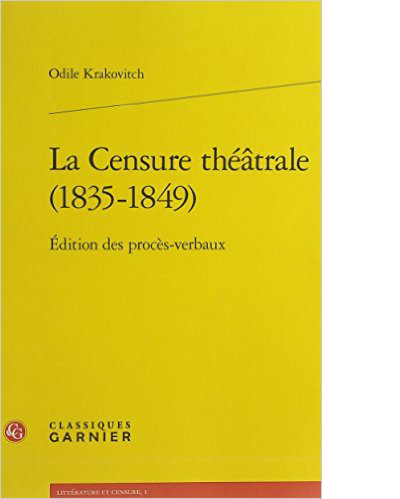 Couverture de La censure théâtrale (1835-1849)