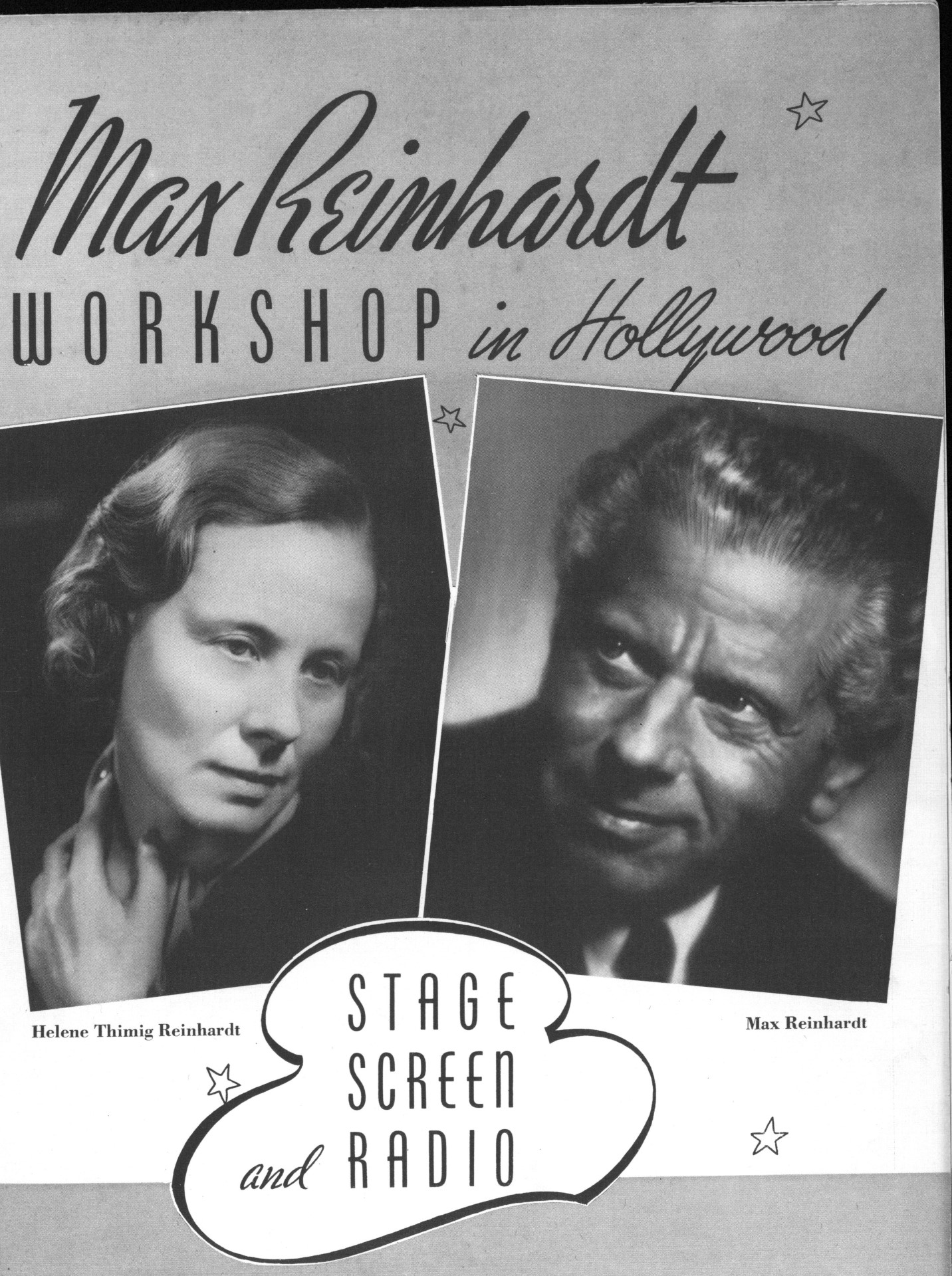 Brochure du "Workshop for Stage, Screen and Radio"