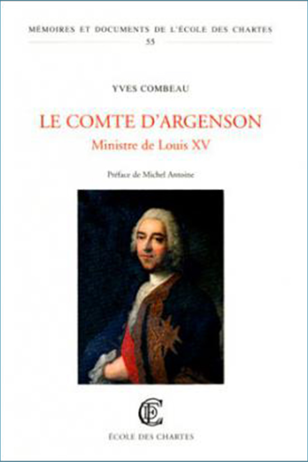 Image décorative : couverture de "Le Comte d'Argenson Ministre de Louis XV"