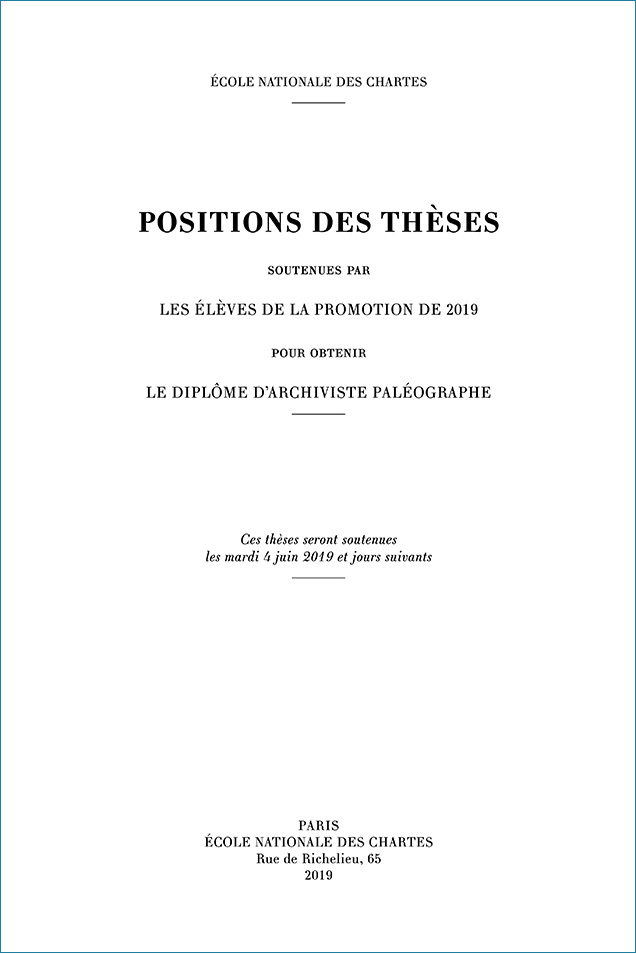 Image décorative couverture des "Positions des thèses 2019"